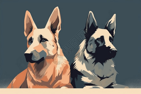 忠诚的二只狗背景图片