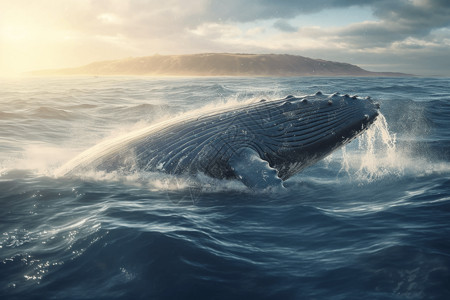 海洋中雄伟的虎头鲸高清图片