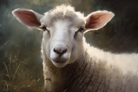毛茸茸的小羊羔背景图片