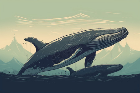 海面上的虎头鲸图片