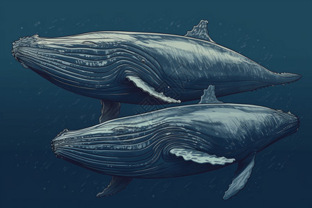 海洋里巨大的虎头鲸高清图片