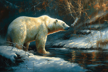 庞大的北极熊背景图片