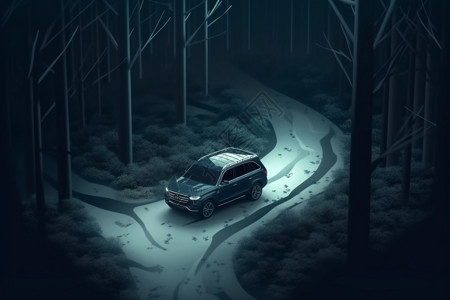 黑暗阴森的汽车背景图片