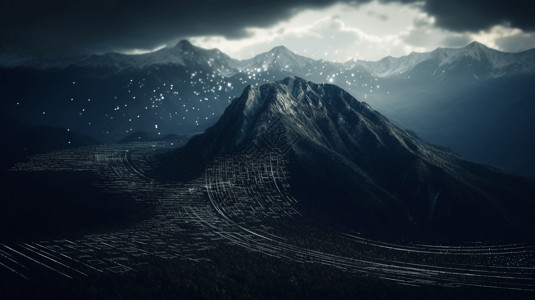 二元山脉3D概念图背景图片