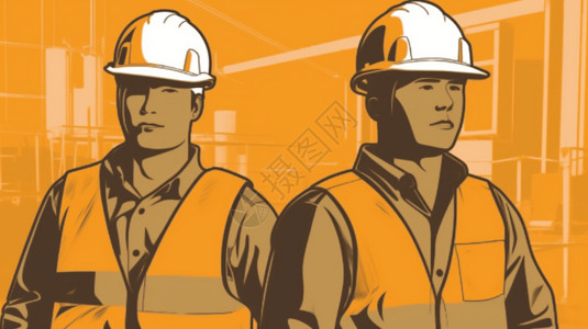 安全装备工人安全作业平面插图插画