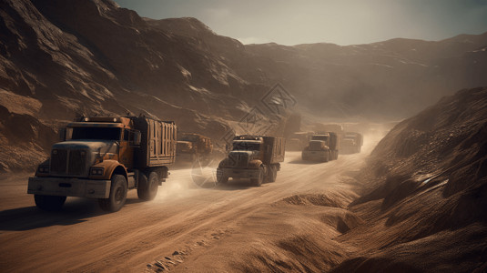 重型设备矿区的重型卡车运输资源设计图片