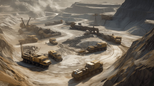 大型露天矿的全景图片