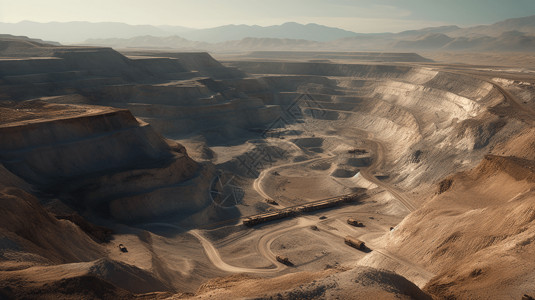 火峡谷谷沙漠矿区的全景设计图片