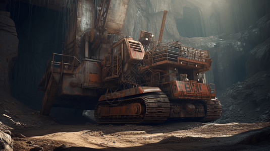 矿区中的大型设备图背景图片