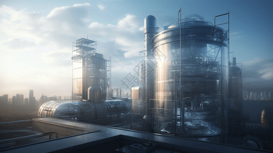 未来风格的工厂背景图片