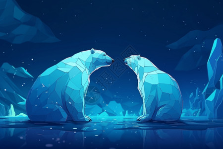 北极熊的插画图片