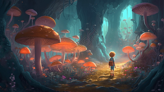 童话世界里的大蘑菇图片