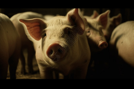 猪圈里的猪背景图片