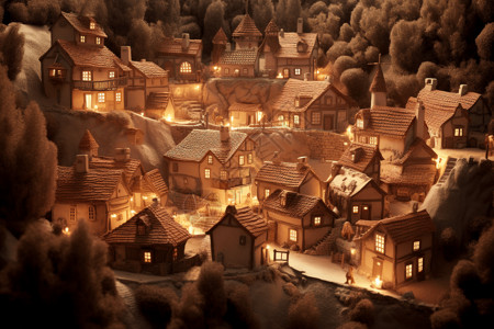 一个古朴的小村庄背景图片