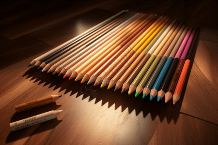 彩色笔彩色铅笔俯视图设计图片