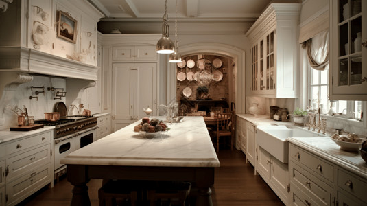 经典厨房的纯白装修图片