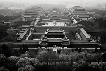 中国古代皇宫建筑群背景图片