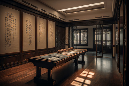 中国书法艺术展览背景图片