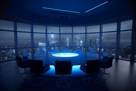 大圆桌高级圆桌会议室设计图片