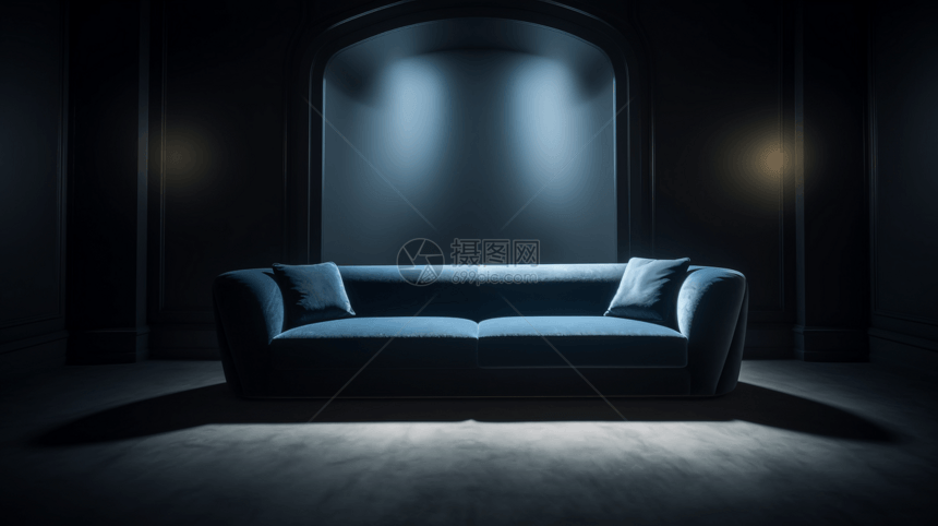 蓝色现代设计沙发图片