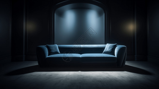 蓝色现代设计沙发背景图片