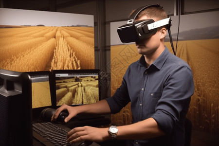 农业虚拟现实模拟背景图片