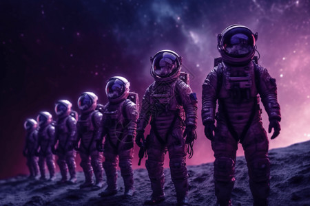 一群宇航员背景图片