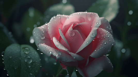 清晨十分的露珠玫瑰高清图片