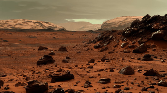 小山土地火星表面岩石设计图片