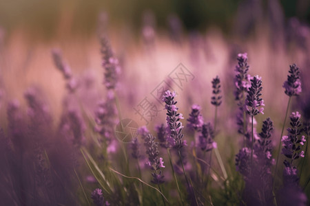 遍地的紫色薰衣草背景图片