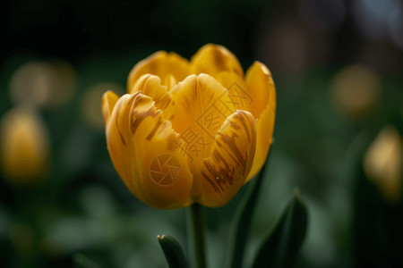黄色郁金香的特写镜头背景图片