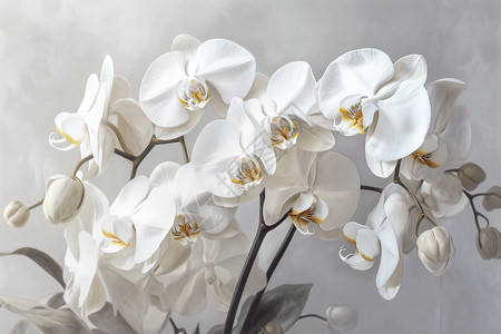 绽放的白色兰花背景图片