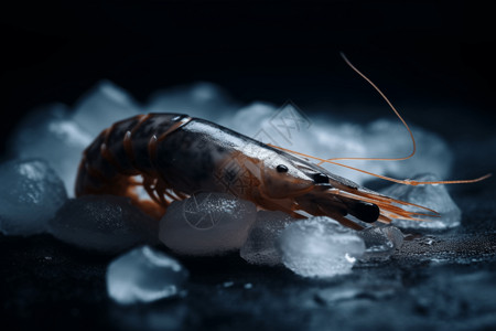 冰块上的大虾图片