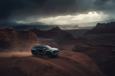 汽车穿越沙漠图片