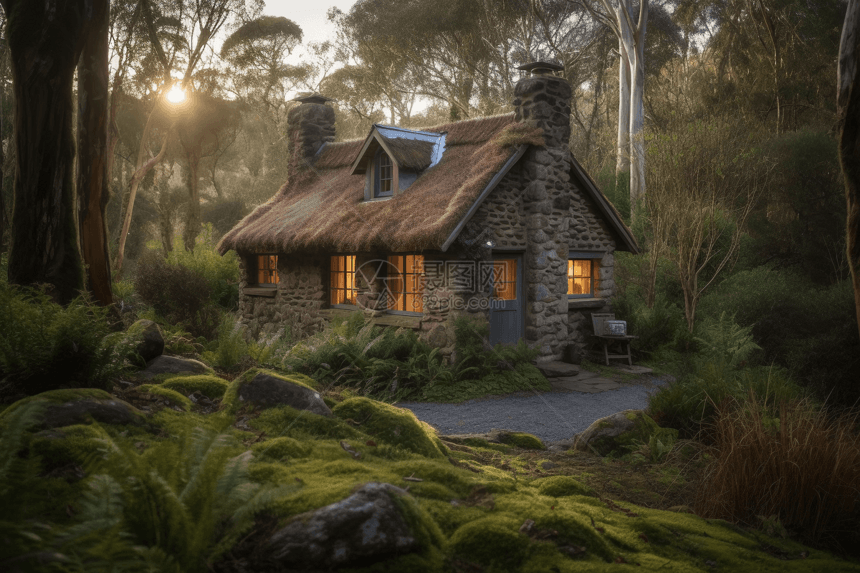 空地上的小屋图片