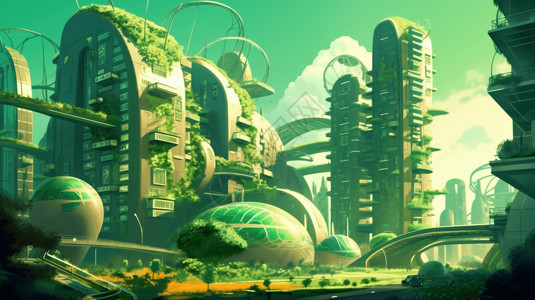 环保未来城市概念背景图片