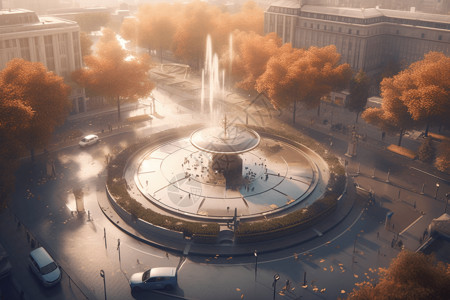 市政广场城市中心喷泉设计图片