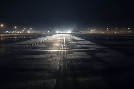 空旷的机场跑道图片