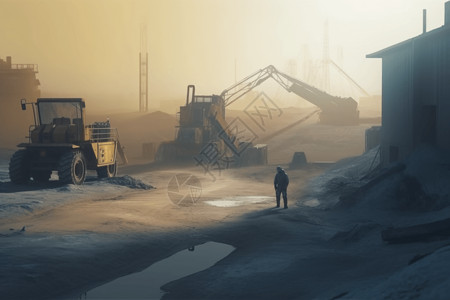 煤矿矿产重型机器背景