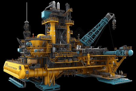 钻机黄色重型石油开采机器设计图片