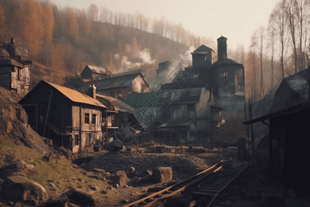 煤矿矿场里的建筑图片