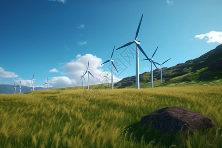 多个风力发电新能源背景图片