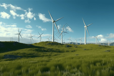 风力涡轮机农场新能源图片