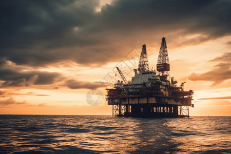 大型海上石油开采高清图片