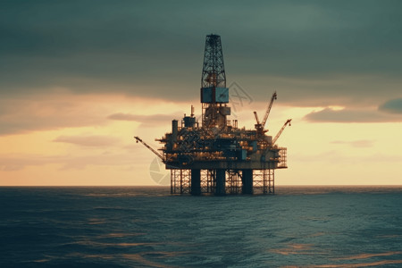 海上石油开采海上石油钻井机器背景
