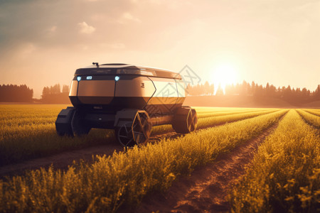 自动驾驶拖拉机自动驾驶农田管理设计图片