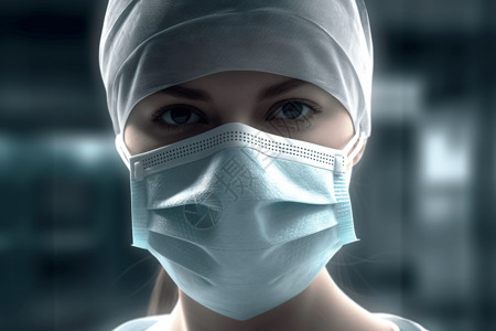 带口罩的护士3D模型图片