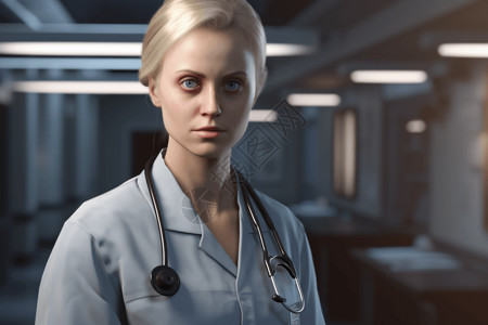 女护士3D概念模型背景图片