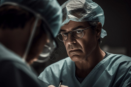 一名男外科医生的肖像图片