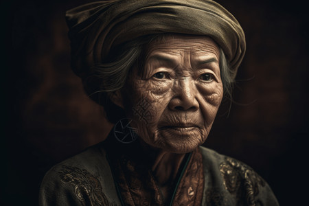 一位亚洲老年妇女图片